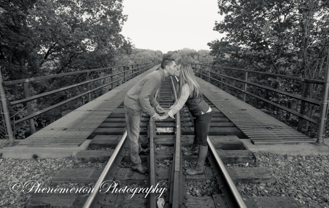 13 train tracks upper train over the top of letchworth state park engagement photos